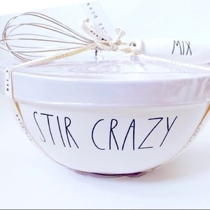 Rae Dunn STIR CRAZY Mixing Bowl & MIX Whisk Set